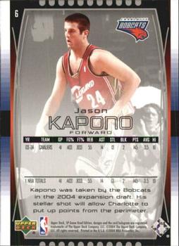 2004-05 SP Game Used #6 Jason Kapono Back