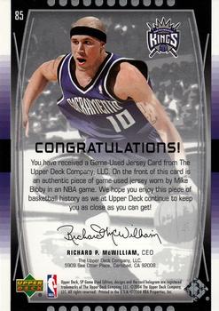 2004-05 SP Game Used #85 Mike Bibby Back