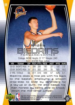 2004-05 SP Game Used #98 Andris Biedrins Back