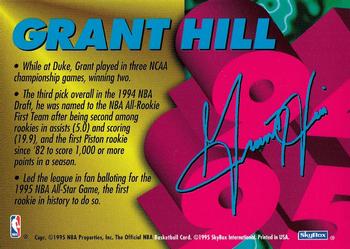 1995-96 Hoops - Grant Hill '94-95 NBA Co-Rookie of the Year Exchange #NNO Grant Hill Back