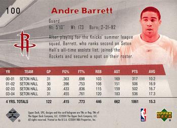 2004-05 SPx #100 Andre Barrett Back