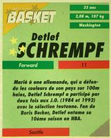1995 French Sports Action Basket - Face 2 Face Seattle SuperSonics #NNO Detlef Schrempf Back
