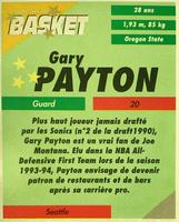 1995 French Sports Action Basket - Face 2 Face Seattle SuperSonics #NNO Gary Payton Back