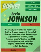 1995 French Sports Action Basket - Face 2 Face Seattle SuperSonics #NNO Ervin Johnson Back