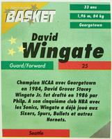 1995 French Sports Action Basket - Face 2 Face Seattle SuperSonics #NNO David Wingate Back