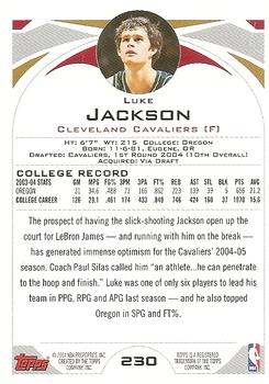 2004-05 Topps #230 Luke Jackson Back