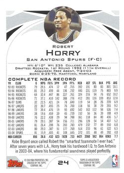 2004-05 Topps #24 Robert Horry Back
