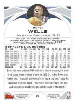 2004-05 Topps #6 Bonzi Wells Back