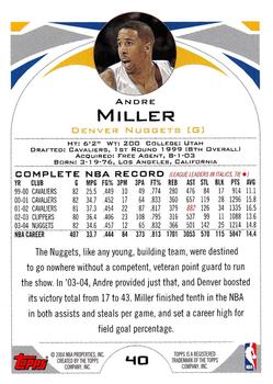 2004-05 Topps #40 Andre Miller Back