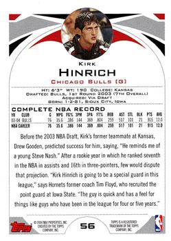 2004-05 Topps #56 Kirk Hinrich Back