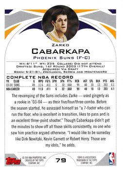 2004-05 Topps #79 Zarko Cabarkapa Back