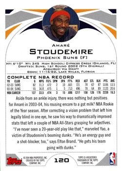 2004-05 Topps #120 Amare Stoudemire Back