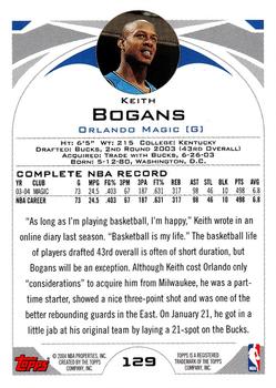 2004-05 Topps #129 Keith Bogans Back