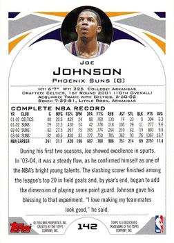 Joe Johnson autographed Basketball Card (Phoenix Suns) 2004 Topps #142