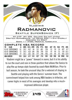 2004-05 Topps #149 Vladimir Radmanovic Back