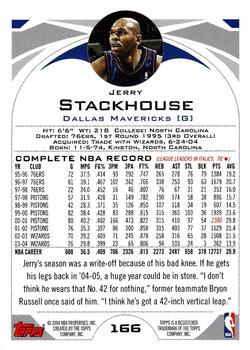 2004-05 Topps #166 Jerry Stackhouse Back