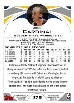 2004-05 Topps #175 Brian Cardinal Back