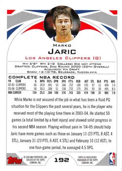 2004-05 Topps #192 Marko Jaric Back