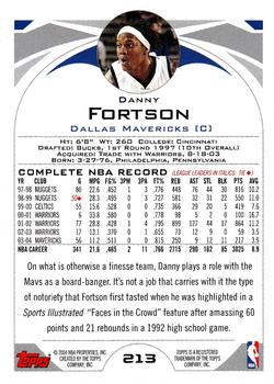 2004-05 Topps #213 Danny Fortson Back