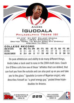 2004-05 Topps #229 Andre Iguodala Back