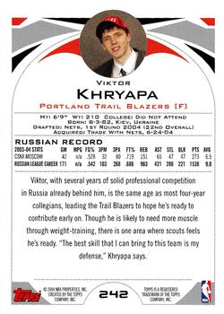 2004-05 Topps #242 Viktor Khryapa Back