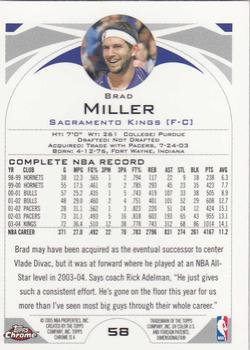 2004-05 Topps Chrome #58 Brad Miller Back