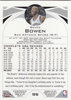 2004-05 Topps Chrome #95 Bruce Bowen Back