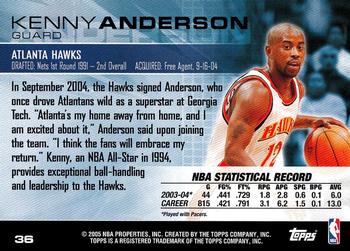 2004-05 Topps Luxury Box #36 Kenny Anderson Back