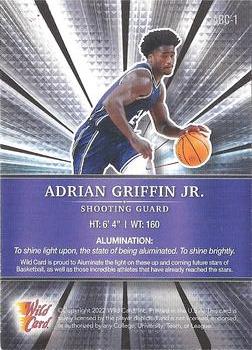 2021-22 Wild Card Alumination #ABC-1 Adrian Griffin Jr. Back