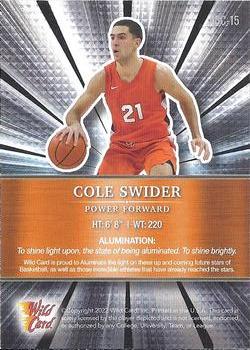 2021-22 Wild Card Alumination #ABC-15 Cole Swider Back