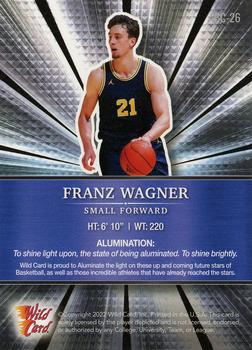2021-22 Wild Card Alumination #ABC-26 Franz Wagner Back
