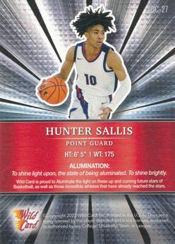 2021-22 Wild Card Alumination #ABC-27 Hunter Sallis Back