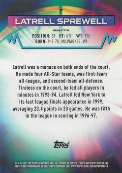 2021 Topps Finest - Refractor #7 Latrell Sprewell Back
