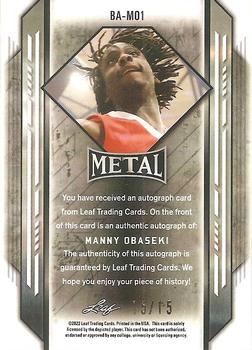 2021-22 Leaf Metal - Pink Crystal #BA-MO1 Manny Obaseki Back