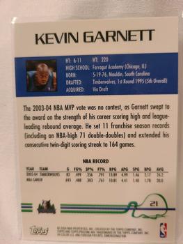 2004-05 Topps Pristine #21 Kevin Garnett Back