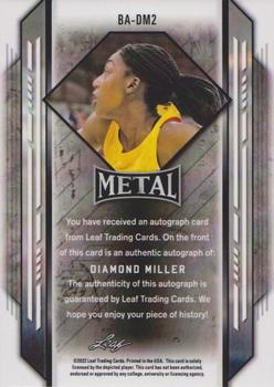 2021-22 Leaf Metal - Silver Mojo #BA-DM2 Diamond Miller Back