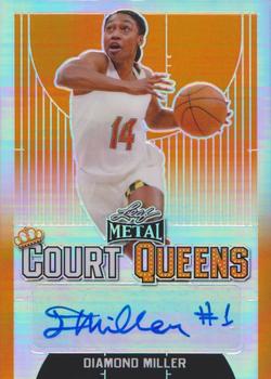 2021-22 Leaf Metal - Court Queens Autographs Orange Rainbow #CQ-DM1 Diamond Miller Front