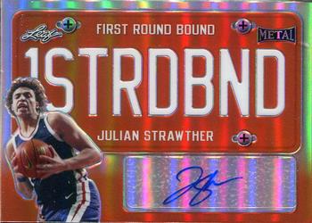 2021-22 Leaf Metal - First Round Bound Autographs Orange Rainbow #FRB-JS2 Julian Strawther Front