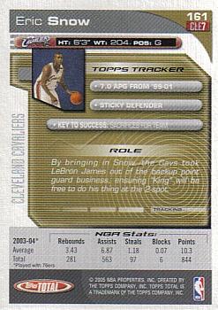 2004-05 Topps Total #161 Eric Snow Back