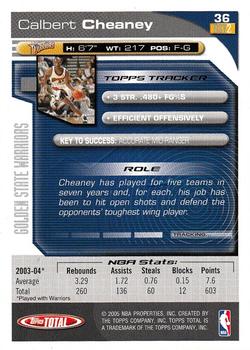 2004-05 Topps Total #36 Calbert Cheaney Back