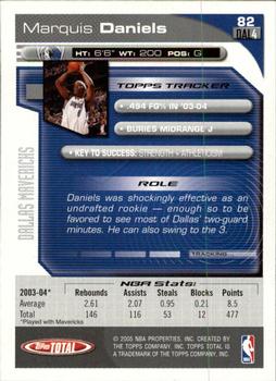 2004-05 Topps Total #82 Marquis Daniels Back