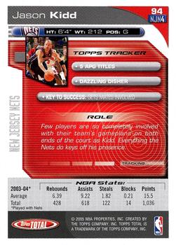2004-05 Topps Total #94 Jason Kidd Back