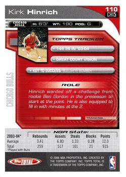 2004-05 Topps Total #110 Kirk Hinrich Back