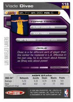 2004-05 Topps Total #118 Vlade Divac Back