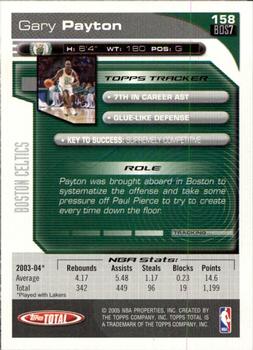 2004-05 Topps Total #158 Gary Payton Back
