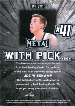 2021-22 Leaf Metal - With Pick... Autographs Blue Mojo #WP-JW1 Joe Wieskamp Back