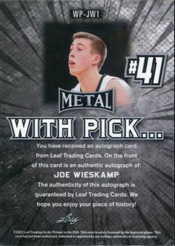 2021-22 Leaf Metal - With Pick... Autographs Gold Mojo #WP-JW1 Joe Wieskamp Back
