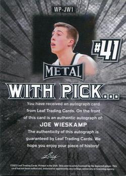 2021-22 Leaf Metal - With Pick... Autographs Green Wave #WP-JW1 Joe Wieskamp Back