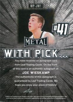 2021-22 Leaf Metal - With Pick... Autographs Silver Wave #WP-JW1 Joe Wieskamp Back