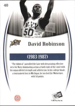 2007-08 Press Pass Legends - Silver #40 David Robinson Back